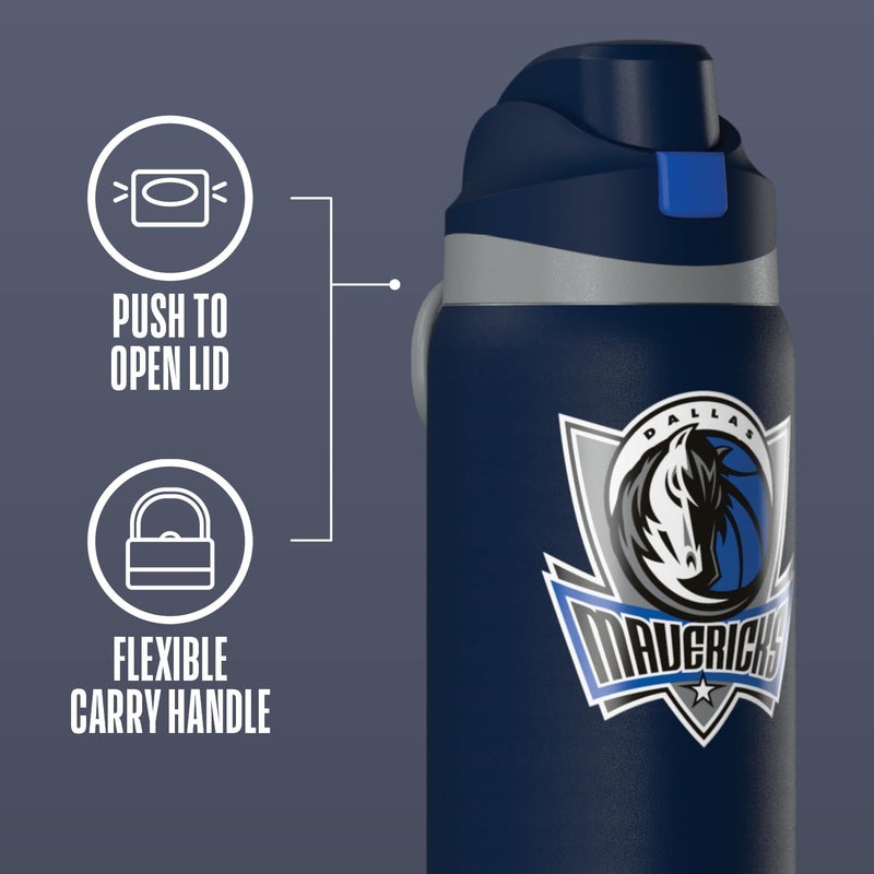 Hydrapeak x NBA Officially Licensed Dallas Mavericks Oasis 32 oz Water Bottle with Chug Lid Push Button, Stainless Steel Water Bottle No Straw, 32 oz Insulated Water Bottle - Image 1